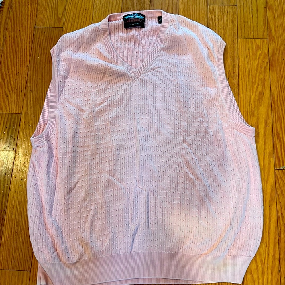 Mens XL  pink sweater vest